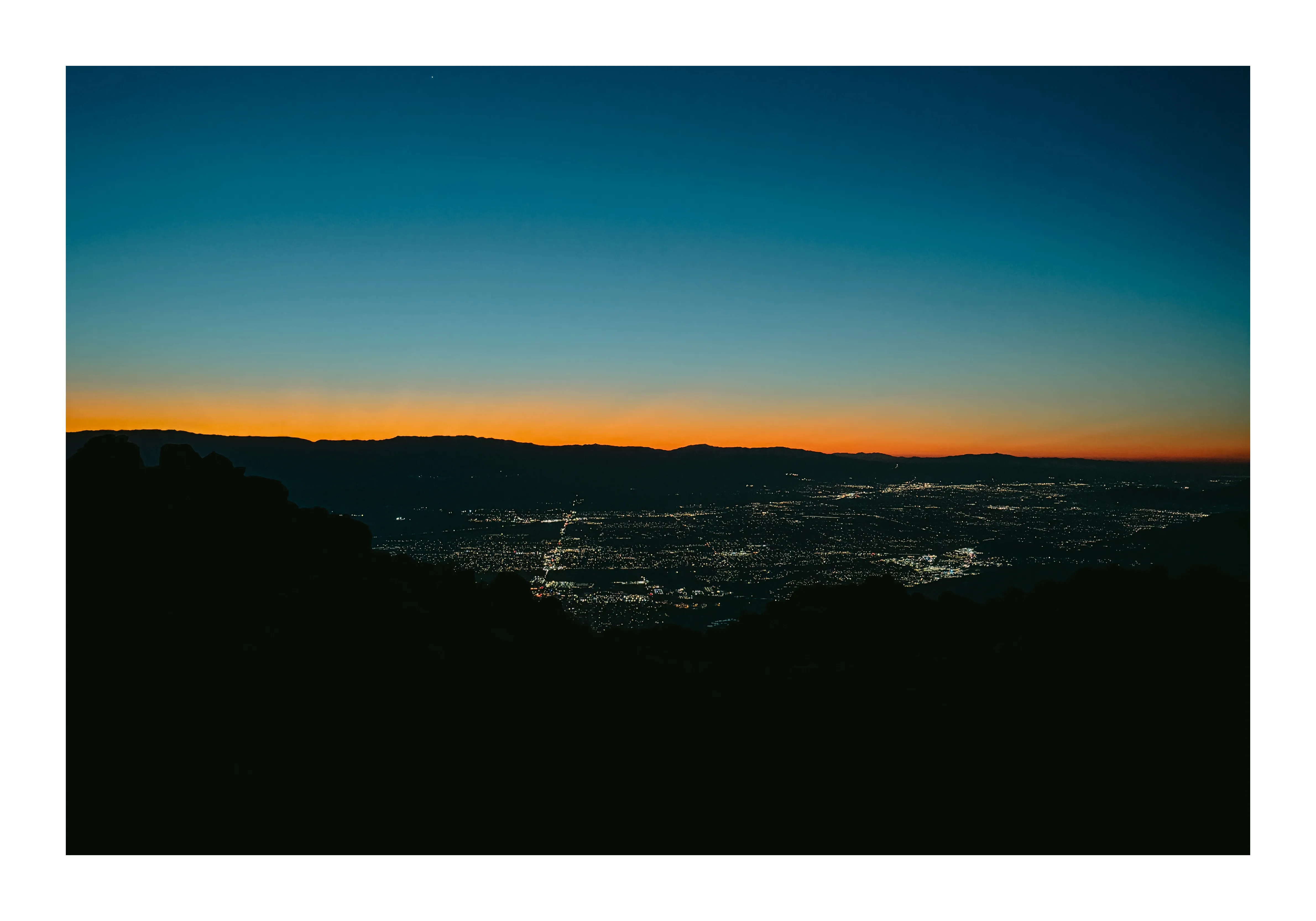 Sunrise over the desert partway up the trail